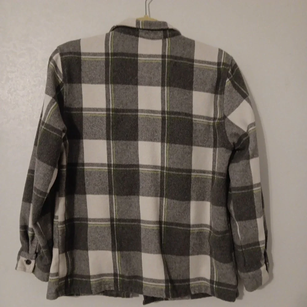 Nickelodeon Boys Flannel Shacket Sz. XL  Grey/White/Green‎ Ninja Turtles TMNT